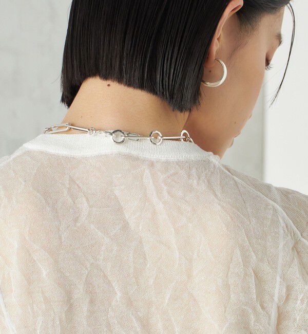 SHIPS for women「《予約》Wai＋:〈手洗い可能〉クリンクル シアー ショート スリーブ プルオーバー」|ニット・セーター|