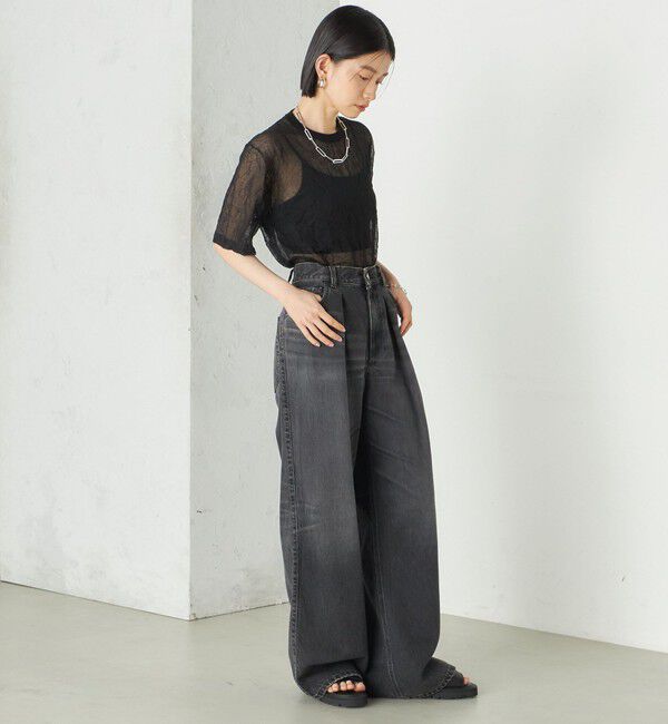 SHIPS for women「《予約》Wai＋:〈手洗い可能〉クリンクル シアー ショート スリーブ プルオーバー」|ニット・セーター|