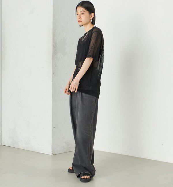 SHIPS for women「《予約》Wai＋:〈手洗い可能〉クリンクル シアー ショート スリーブ プルオーバー」|ニット・セーター|