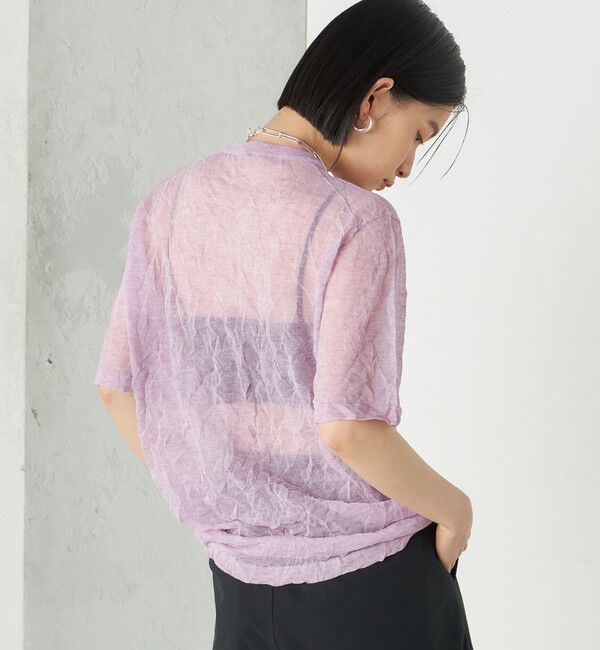 SHIPS for women「《予約》Wai＋:〈手洗い可能〉クリンクル シアー ショート スリーブ プルオーバー」|ニット・セーター|