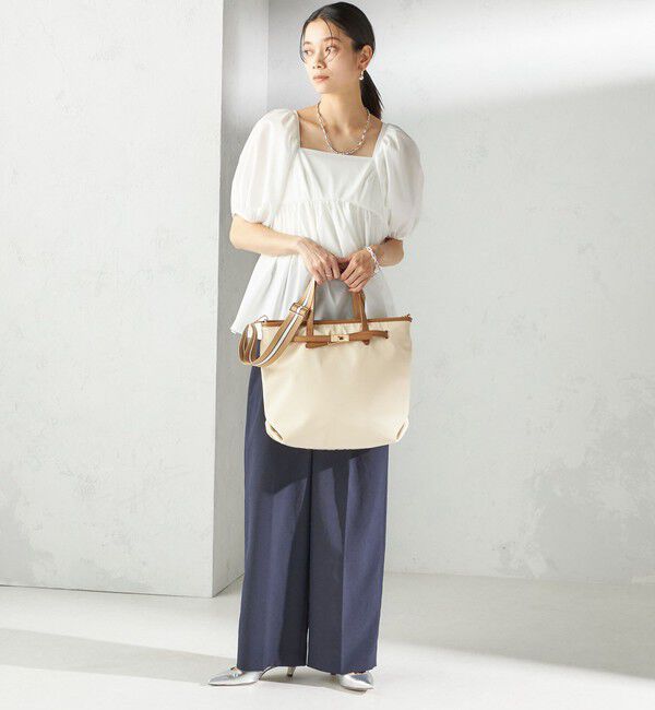 SHIPS for women「【WEB限定】ライン テープ ショルダー付き A4 トート」|トートバッグ|