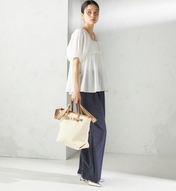 SHIPS for women「【WEB限定】ライン テープ ショルダー付き A4 トート」|トートバッグ|