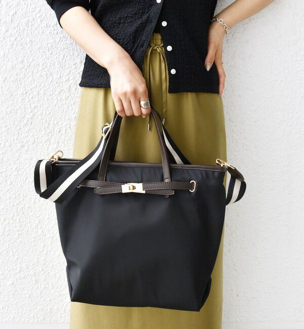 SHIPS for women「【WEB限定】ライン テープ ショルダー付き A4 トート」|トートバッグ|
