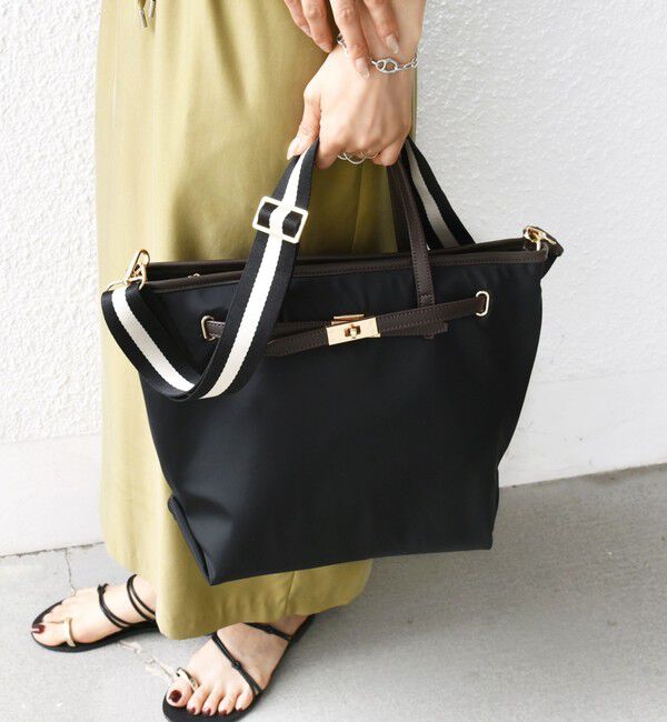 SHIPS for women「【WEB限定】ライン テープ ショルダー付き A4 トート」|トートバッグ|
