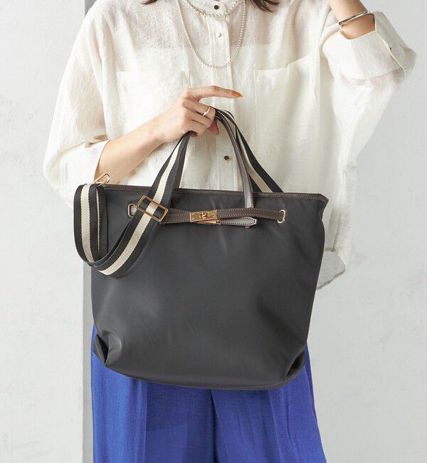 SHIPS for women「【WEB限定】ライン テープ ショルダー付き A4 トート」|トートバッグ|