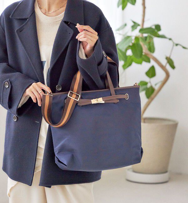 SHIPS for women「【WEB限定】ライン テープ ショルダー付き A4 トート」|トートバッグ|