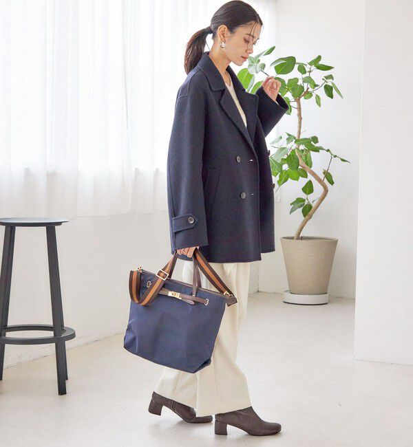 SHIPS for women「【WEB限定】ライン テープ ショルダー付き A4 トート」|トートバッグ|