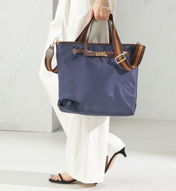 SHIPS for women「【WEB限定】ライン テープ ショルダー付き A4 トート」|トートバッグ|