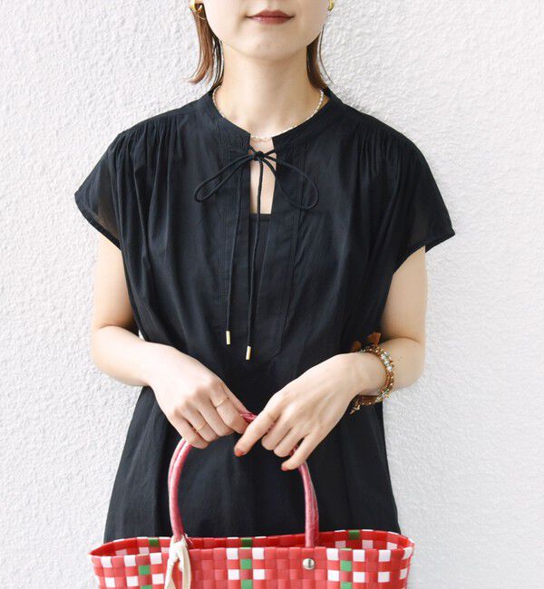 SHIPS for women「〈手洗い可能〉スキッパー タック フレンチ スリーブ ブラウス」|シャツ・ブラウス|