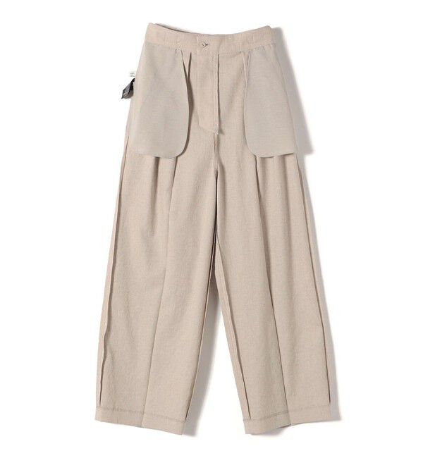 SHIPS for women「〈手洗い可能〉麻調 合繊 2タック ワイド パンツ 2」|その他|