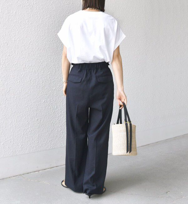 SHIPS for women「〈手洗い可能〉麻調 合繊 2タック ワイド パンツ 2」|その他|