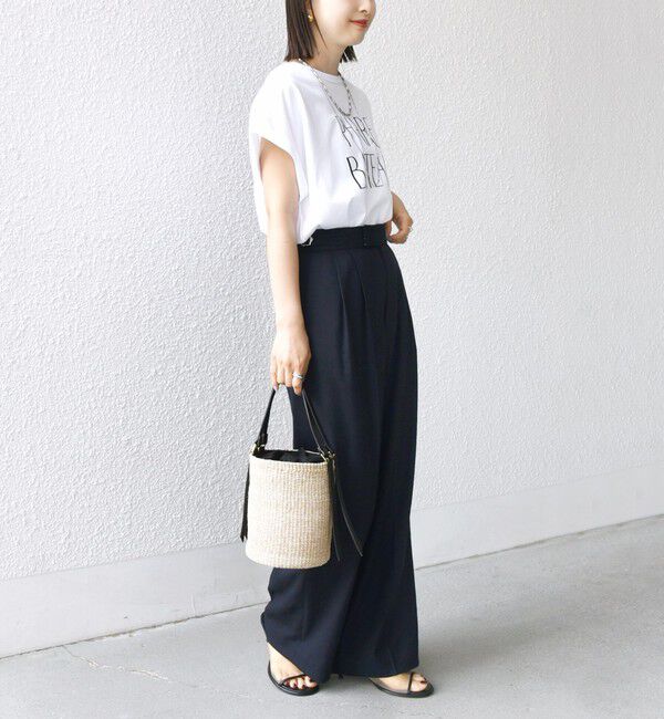 SHIPS for women「〈手洗い可能〉麻調 合繊 2タック ワイド パンツ 2」|その他|
