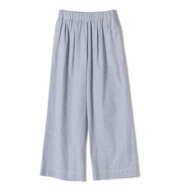 SHIPS for women「〈接触冷感・手洗い可能〉麻混 シャンブレー ウエスト ゴム ワイド パンツ」|その他|