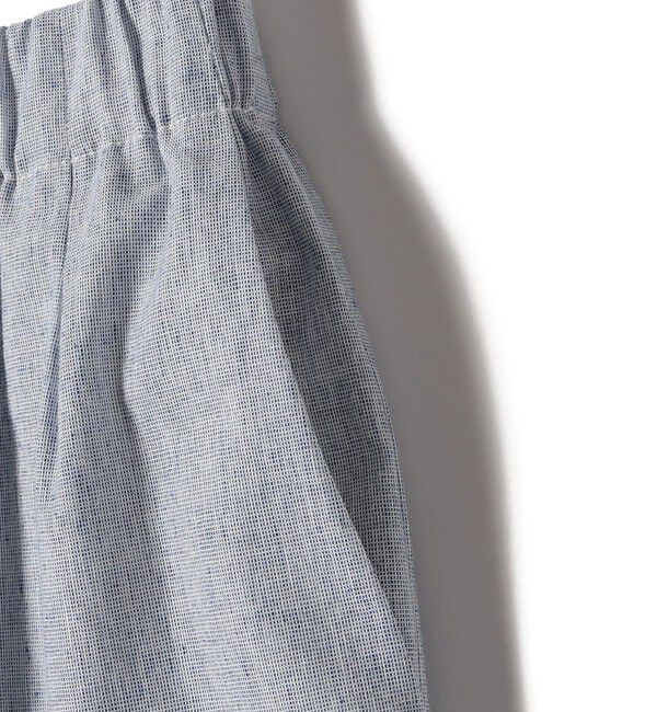 SHIPS for women「〈接触冷感・手洗い可能〉麻混 シャンブレー ウエスト ゴム ワイド パンツ」|その他|