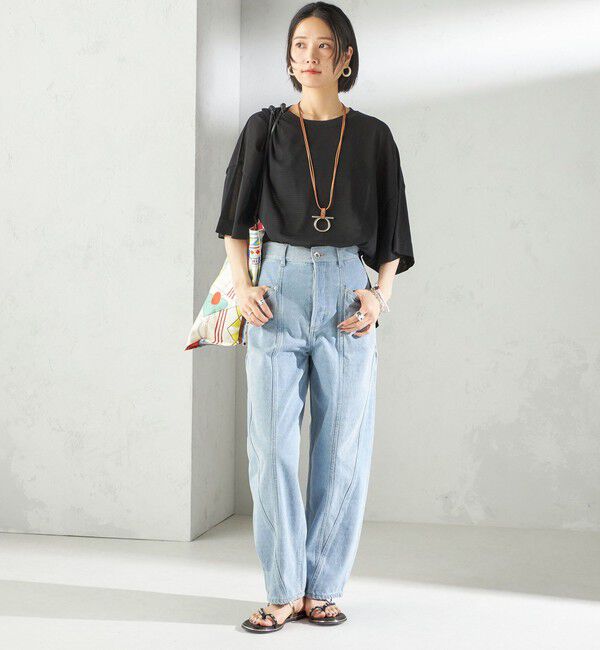 SHIPS for women「〈手洗い可能〉18G コットン ナイロン ワイド スリーブ プルオーバー」|ニット・セーター|