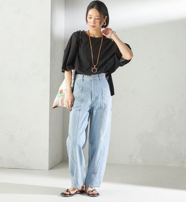 SHIPS for women「〈手洗い可能〉18G コットン ナイロン ワイド スリーブ プルオーバー」|ニット・セーター|