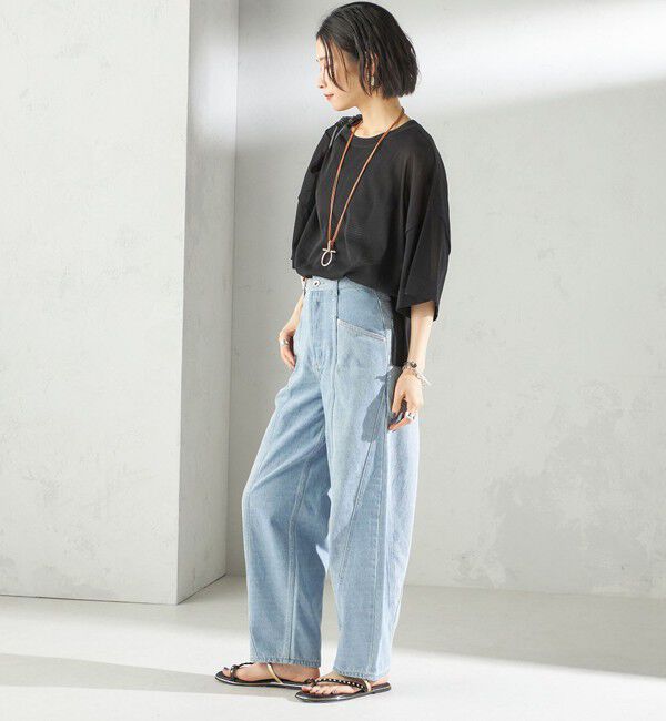 SHIPS for women「〈手洗い可能〉18G コットン ナイロン ワイド スリーブ プルオーバー」|ニット・セーター|