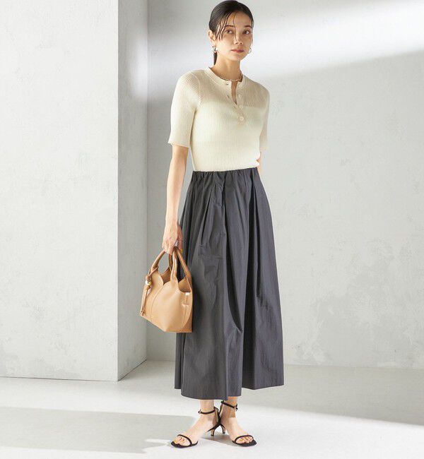 SHIPS for women「〈手洗い可能〉ラミー混 シアー ヘンリー ネック ニット」|ニット・セーター|