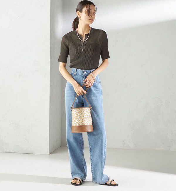 SHIPS for women「〈手洗い可能〉ラミー混 シアー ヘンリー ネック ニット」|ニット・セーター|