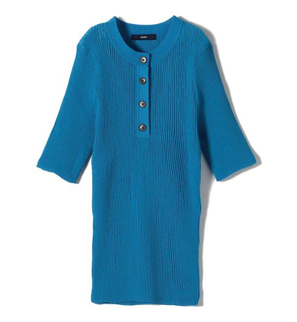 SHIPS for women「〈手洗い可能〉ラミー混 シアー ヘンリー ネック ニット」|ニット・セーター|