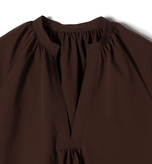 SHIPS for women「〈接触冷感 / 撥水加工〉TEX BRID(R)タフタ スキッパー 5分袖 ブラウス」|シャツ・ブラウス|