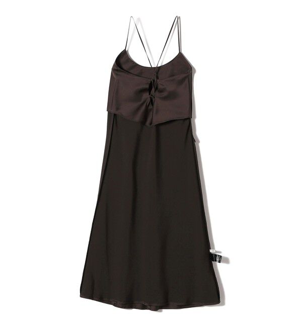 SHIPS for women「〈手洗い可能〉バック デザイン サテン キャミ ワンピース」|ワンピース|