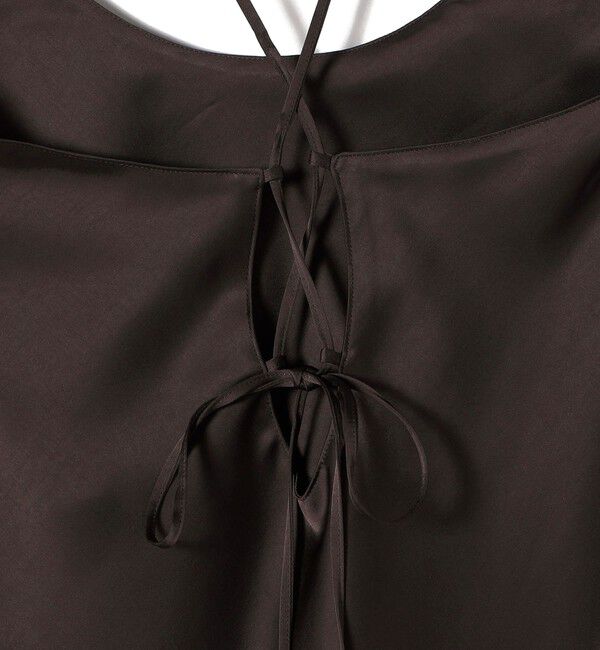 SHIPS for women「〈手洗い可能〉バック デザイン サテン キャミ ワンピース」|ワンピース|