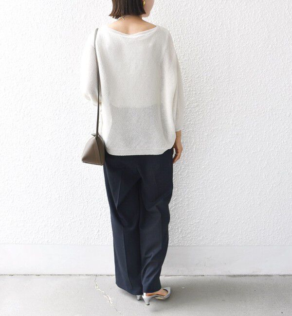 SHIPS for women「〈手洗い可能〉ペーパー パフ スリーブ 半袖 ニット」|ニット・セーター|