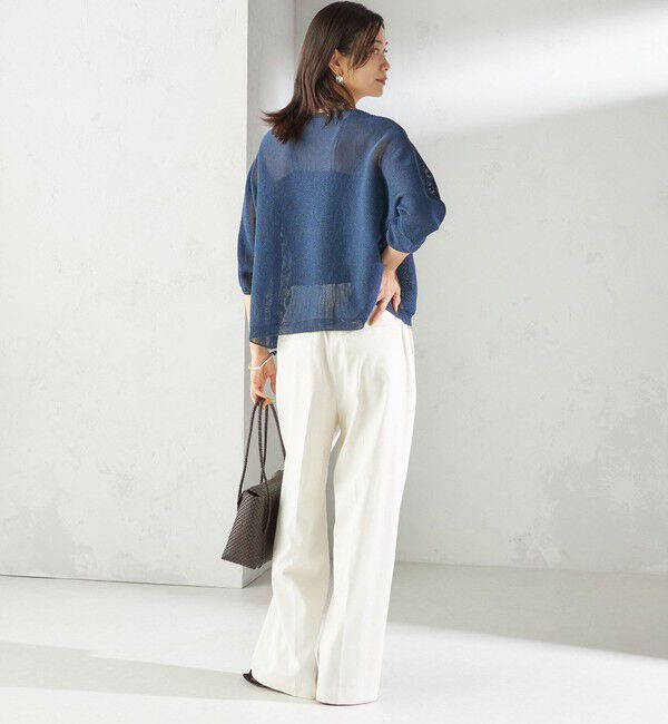 SHIPS for women「〈手洗い可能〉ペーパー パフ スリーブ 半袖 ニット」|ニット・セーター|