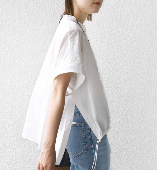 SHIPS for women「〈手洗い可能〉サッカー 裾 ドロスト ドルマン ブラウス 2」|シャツ・ブラウス|