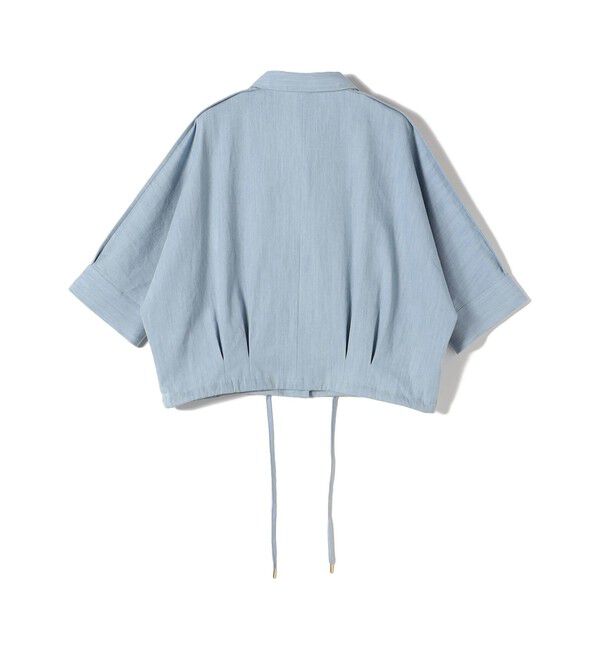 SHIPS for women「《追加予約》【WEB限定】〈手洗い可能〉デニム ライク タック 裾 ドロスト 羽織 シャツ」|シャツ・ブラウス|