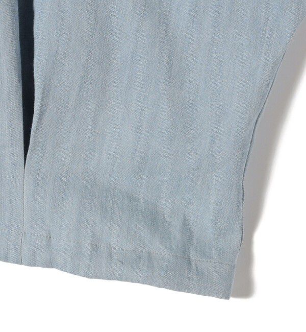 SHIPS for women「《追加予約》【WEB限定】〈手洗い可能〉デニム ライク タック 裾 ドロスト 羽織 シャツ」|シャツ・ブラウス|