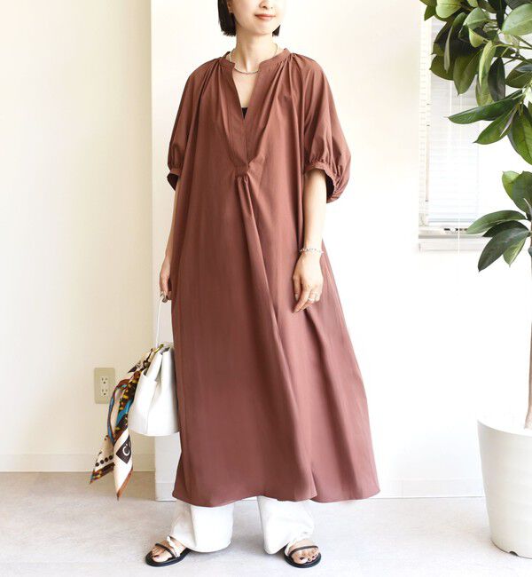 SHIPS for women「〈手洗い可能〉RENU ソフト タイプライター ギャザー ワンピース」|ワンピース|