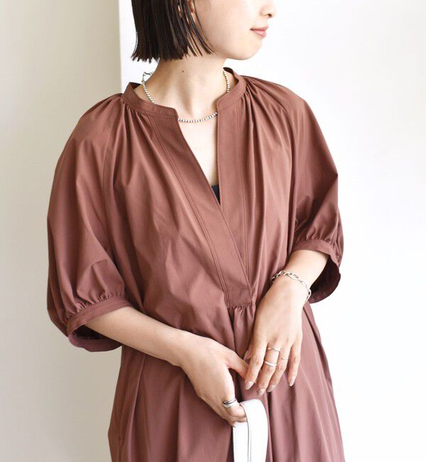 SHIPS for women「〈手洗い可能〉RENU ソフト タイプライター ギャザー ワンピース」|ワンピース|