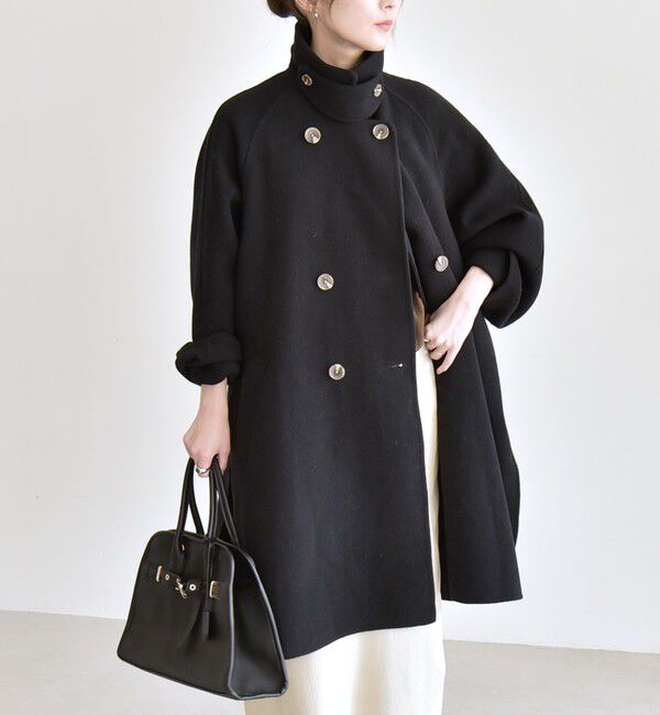 quaranciel「《一部追加予約》quaranciel: リバー スタンド & テーラード ダブルブレスト Aライン コート」|その他|