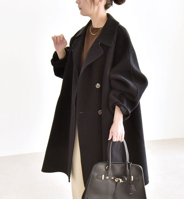 quaranciel「《一部追加予約》quaranciel: リバー スタンド & テーラード ダブルブレスト Aライン コート」|その他|