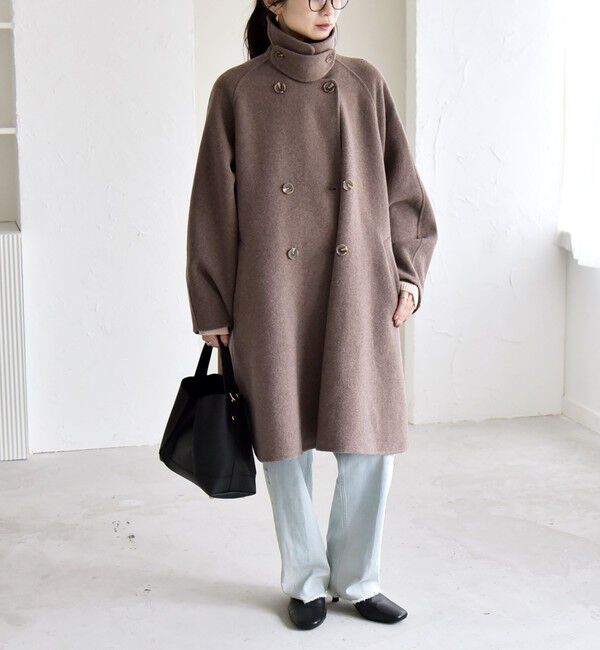 quaranciel「《一部追加予約》quaranciel: リバー スタンド & テーラード ダブルブレスト Aライン コート」|その他|