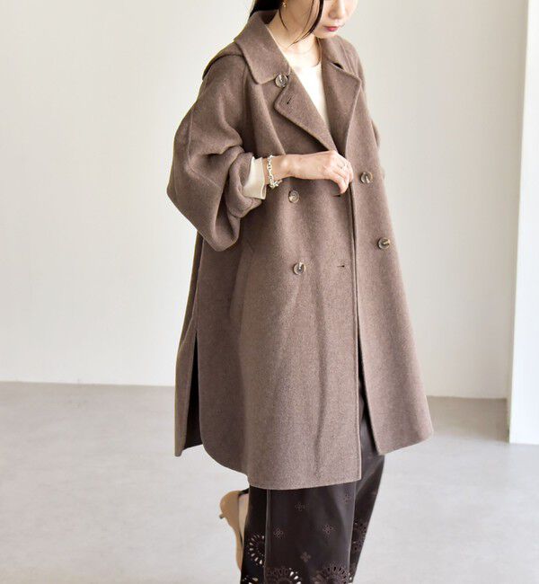 quaranciel「《一部追加予約》quaranciel: リバー スタンド & テーラード ダブルブレスト Aライン コート」|その他|