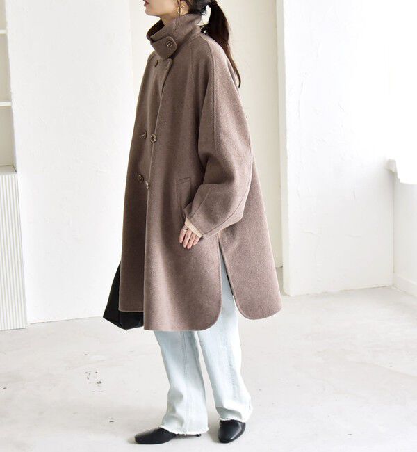 quaranciel「《一部追加予約》quaranciel: リバー スタンド & テーラード ダブルブレスト Aライン コート」|その他|