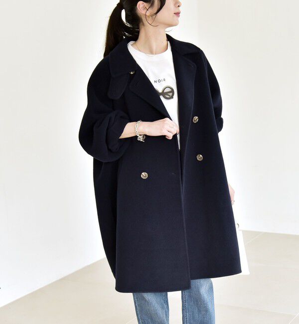 quaranciel「《一部追加予約》quaranciel: リバー スタンド & テーラード ダブルブレスト Aライン コート」|その他|