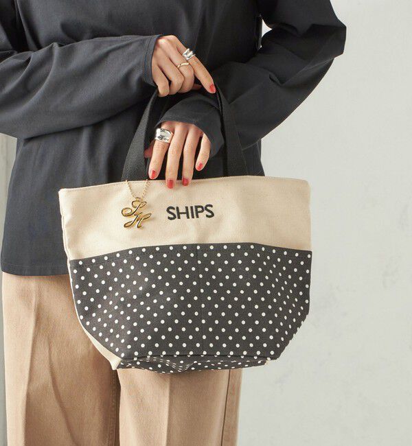 SHIPS for women「チャーム付き ポケット トート バッグ」|トートバッグ|ダークグレー