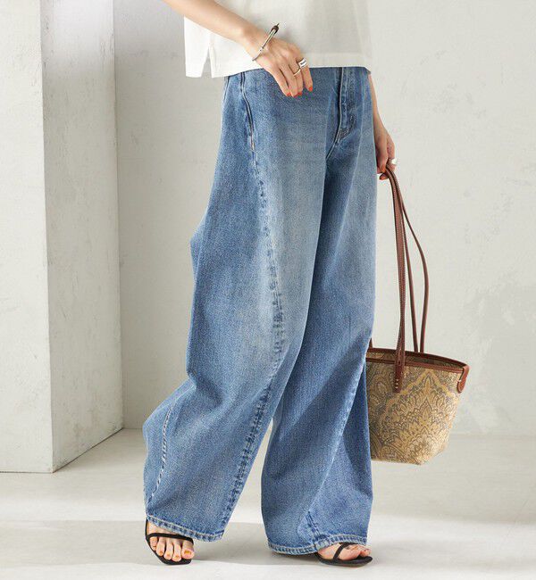 SHIPS for women「《一部追加予約》【SHIPS別注】BIT BLUE:バレル レック デニム パンツ」|デニム|