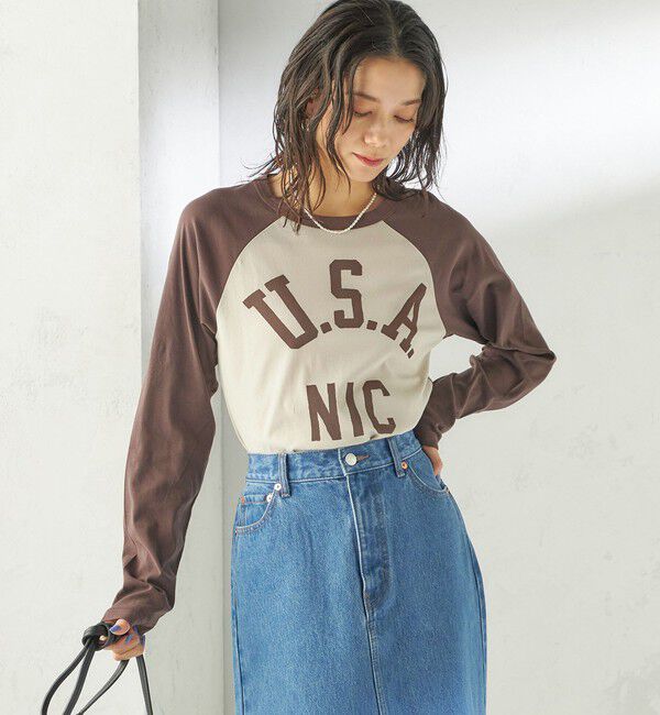 SHIPS for women「《予約》NINE CASE:〈手洗い可能〉シアー ラグラン TEE」|Tシャツ・カットソー|