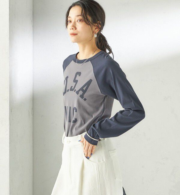 SHIPS for women「《予約》NINE CASE:〈手洗い可能〉シアー ラグラン TEE」|Tシャツ・カットソー|