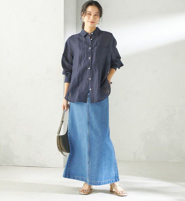 SHIPS for women「《予約》NINE CASE:〈洗濯機可能〉デニム スカート」|スカート|