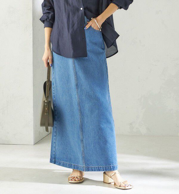 SHIPS for women「《予約》NINE CASE:〈洗濯機可能〉デニム スカート」|スカート|