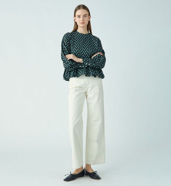 SOULEIADO「コットンプリント ペプラムブラウス」|シャツ・ブラウス|