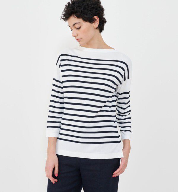 GALERIE VIE「ヴィスコースボーダー プルオーバー」|ニット・セーター|