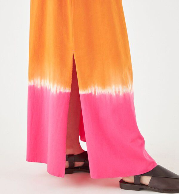 MACPHEE「ディップダイ ギャザーマキシスカート」|フレア|