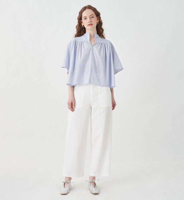 MACPHEE「コットンブロード ギャザーブラウス」|シャツ・ブラウス|